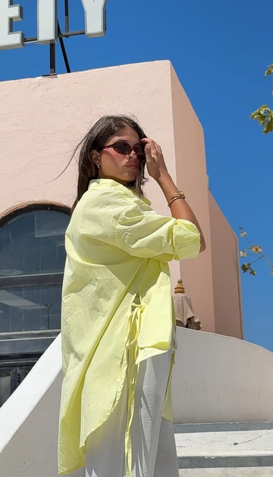 Fringes shirt -Butter yellow