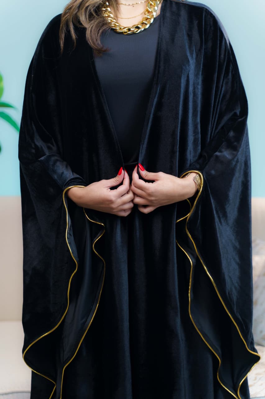 Butterfly cut Abaya - Black