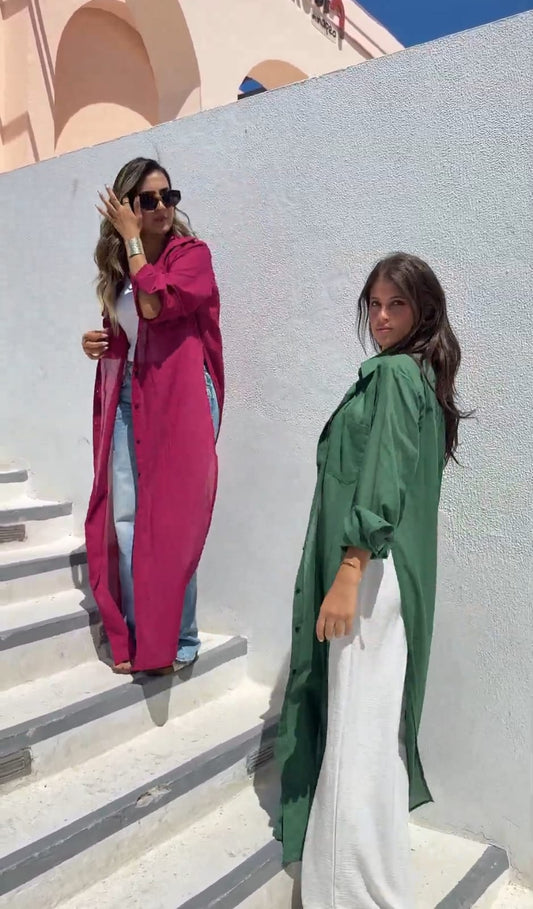 Maxi shirt - Basil Green