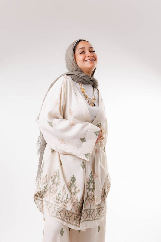 Embroidered set - Olive
