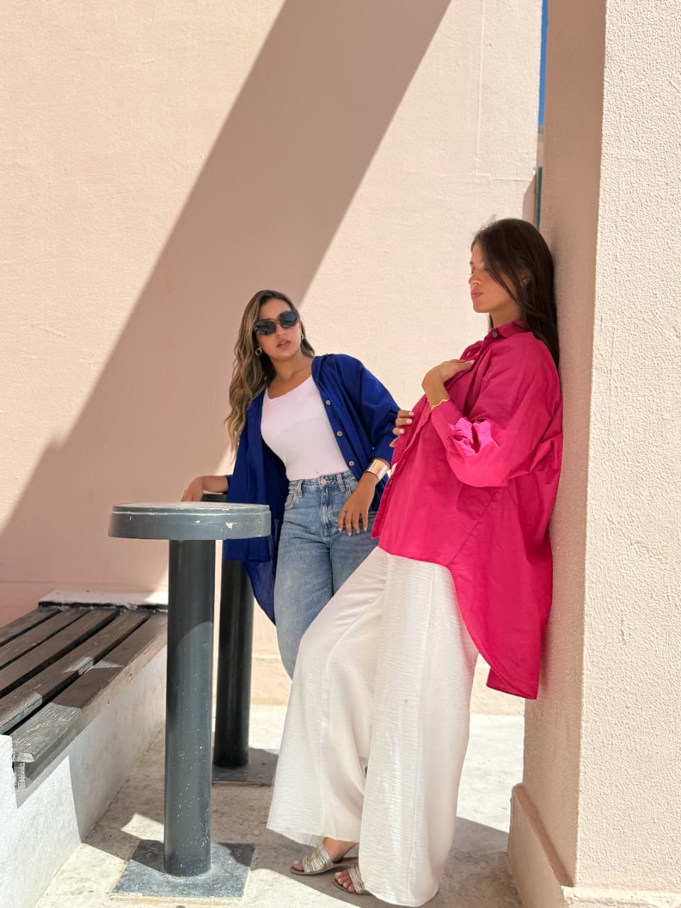 Oversized cotton shirt - White