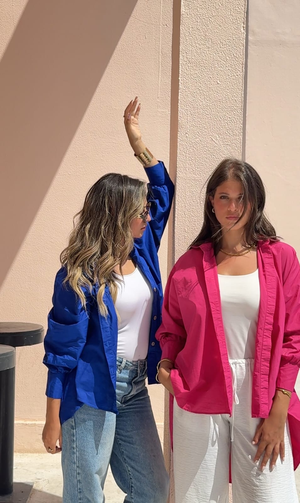 Oversized cotton shirt - Royal blue