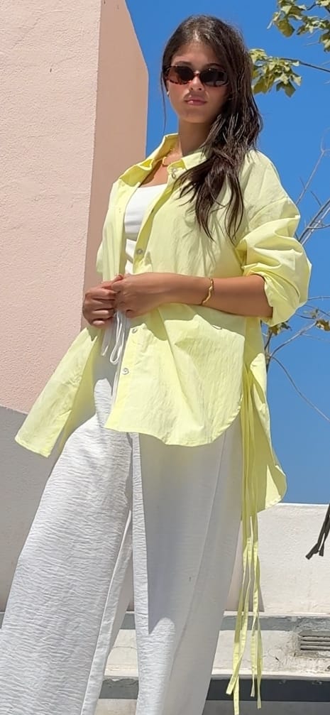 Fringes shirt -Butter yellow