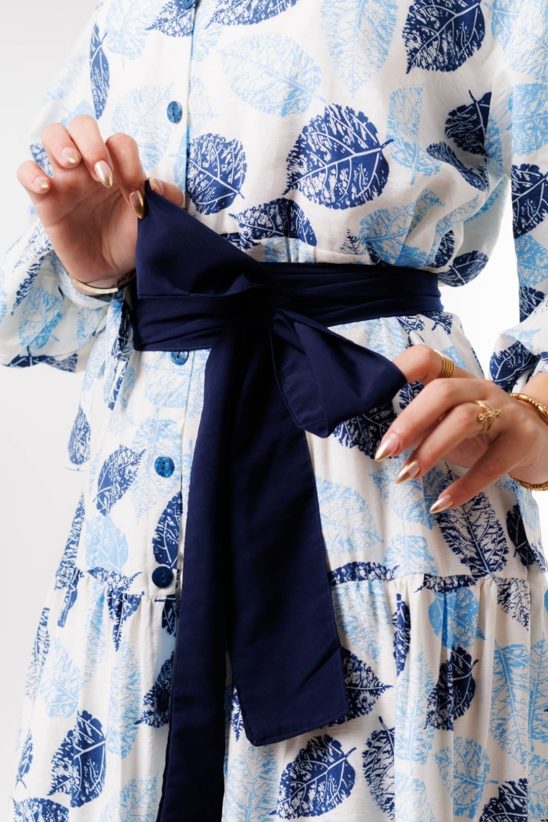 Layered dress - White x blue