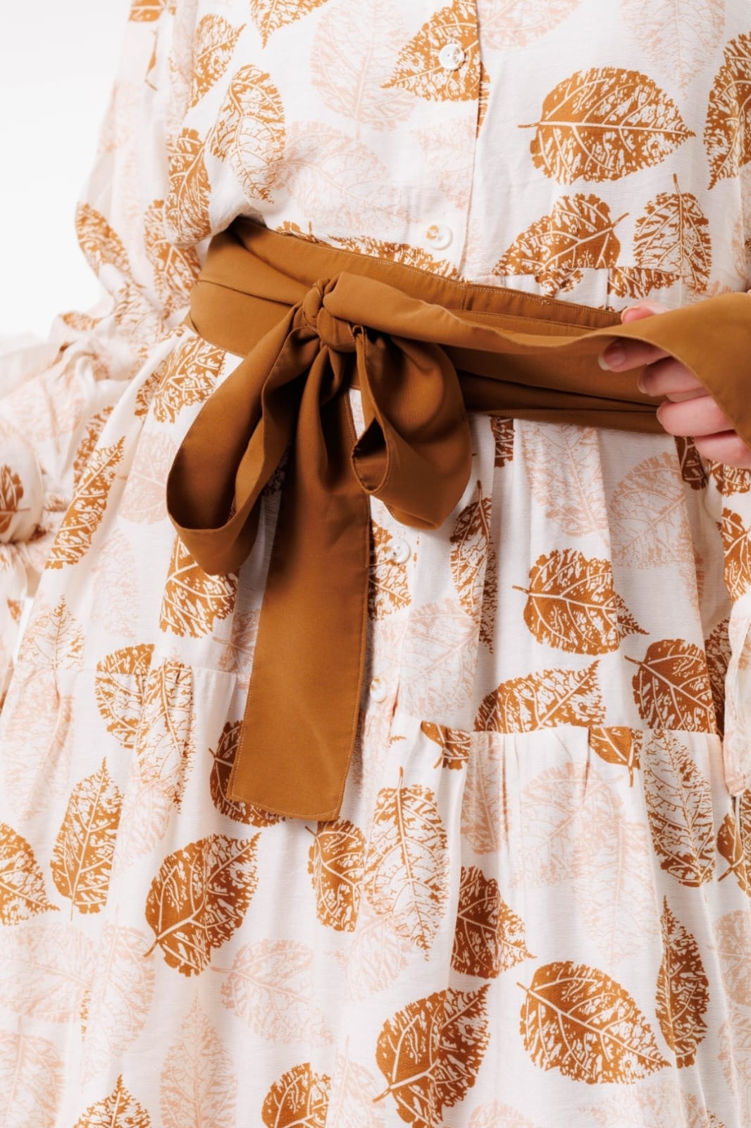 Layered Dress - Beige x White