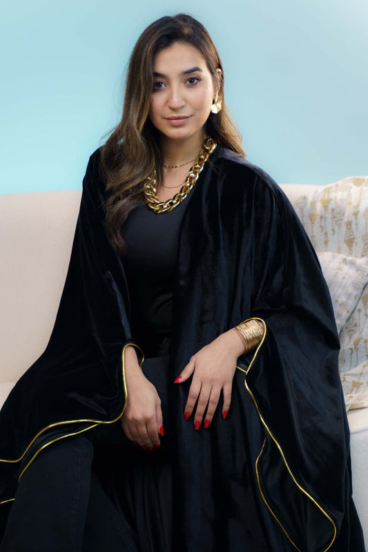 Butterfly cut Abaya - Black