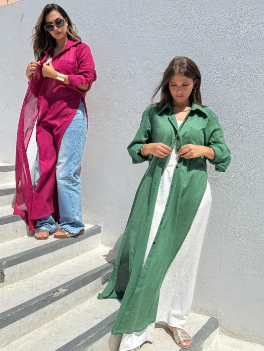 Maxi shirt - Basil Green