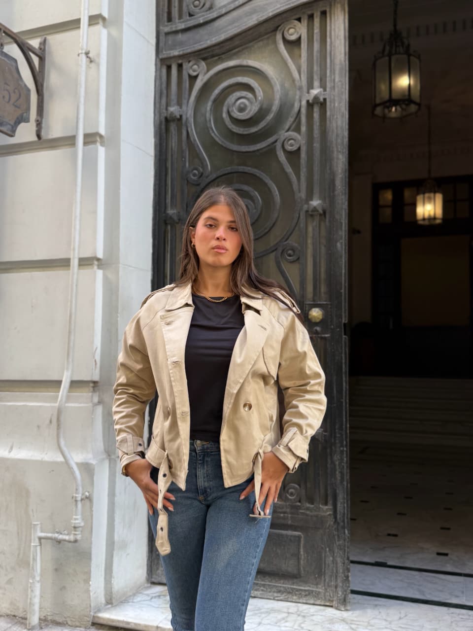Cropped trench jacket