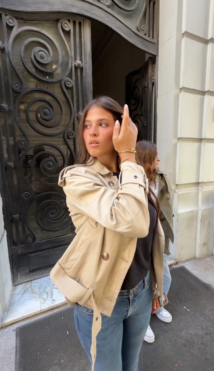Cropped trench jacket