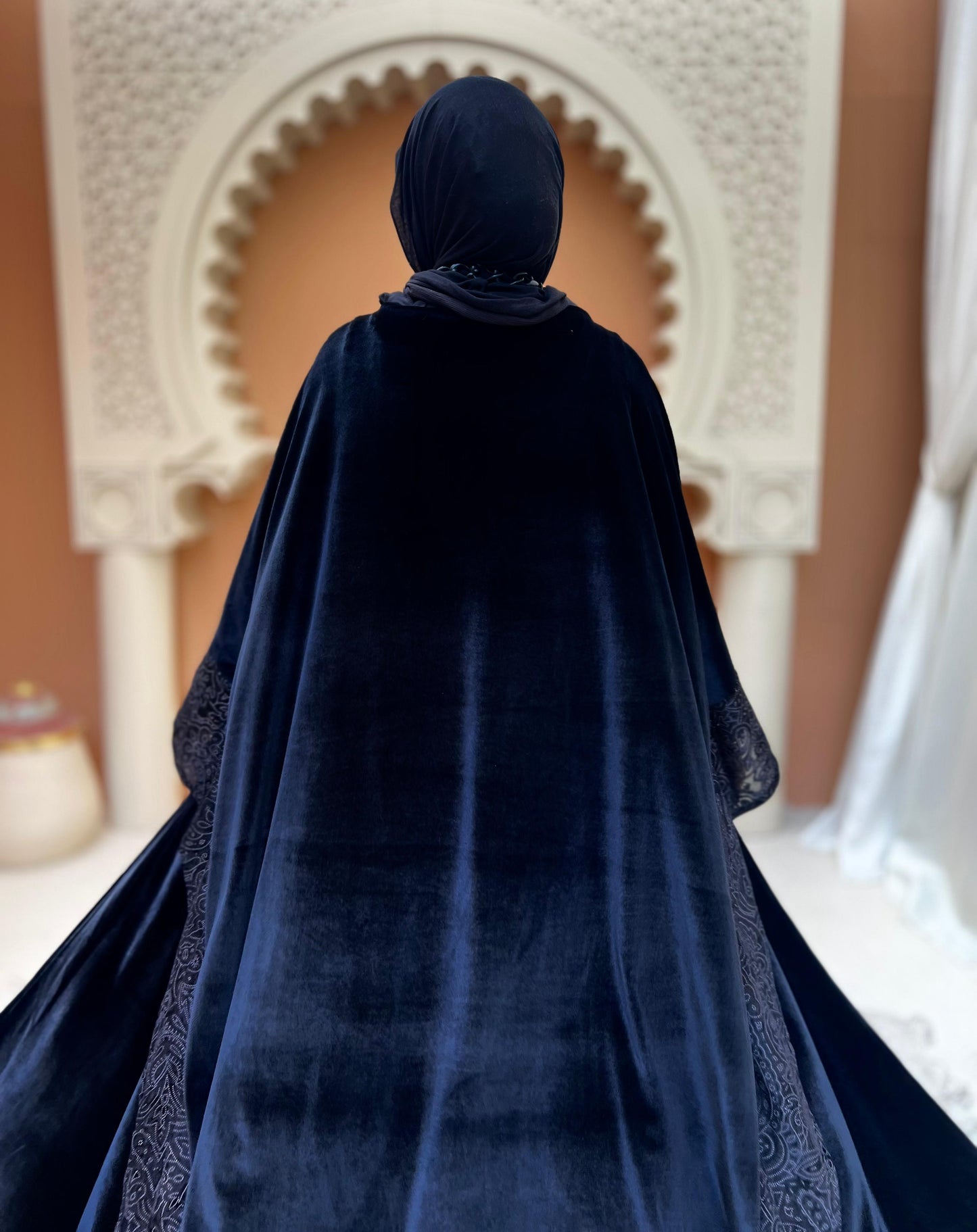 Velvet Flowy Butterfly Abaya