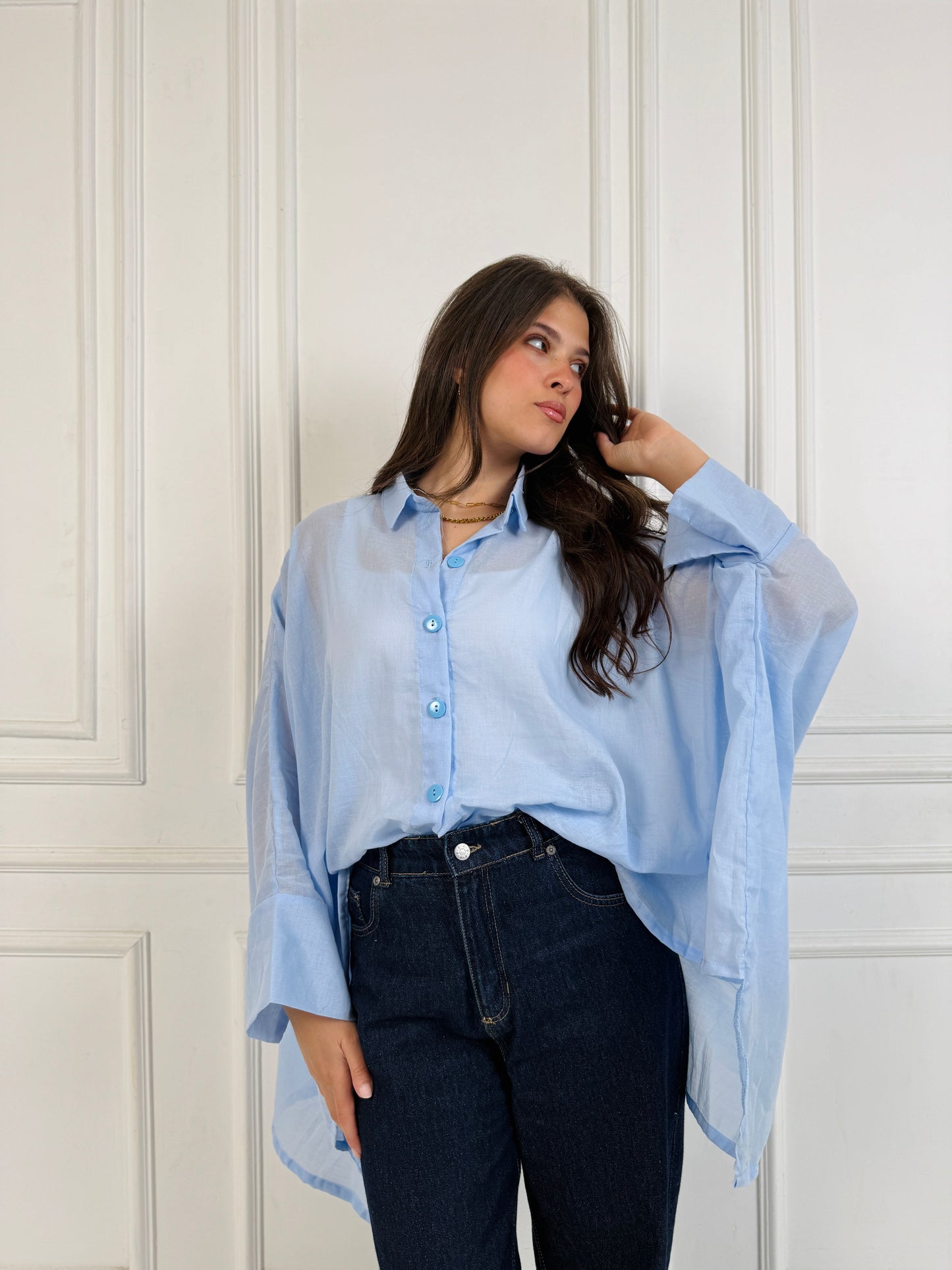 High low block shirt