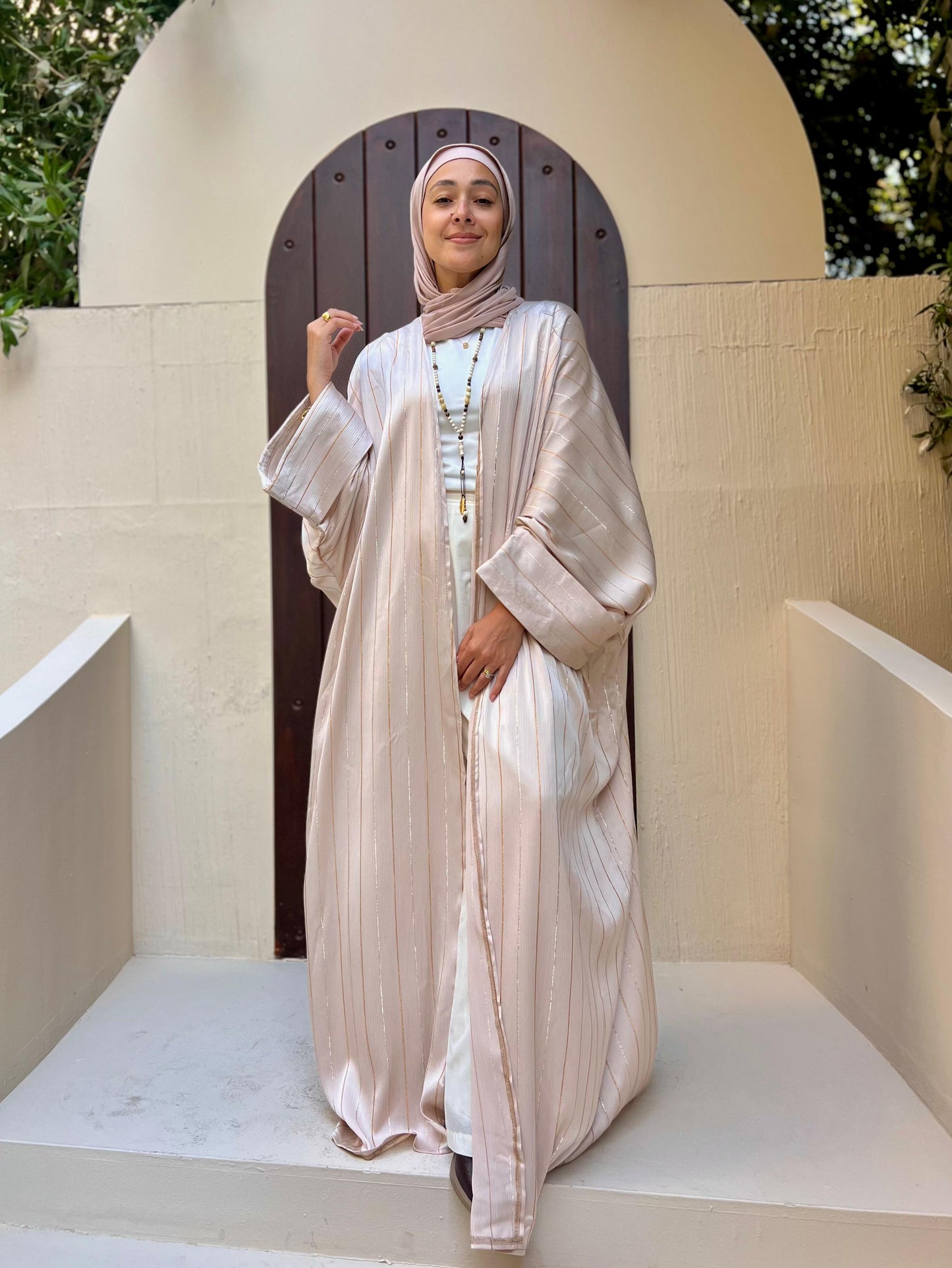 Oxidé stripped Abaya