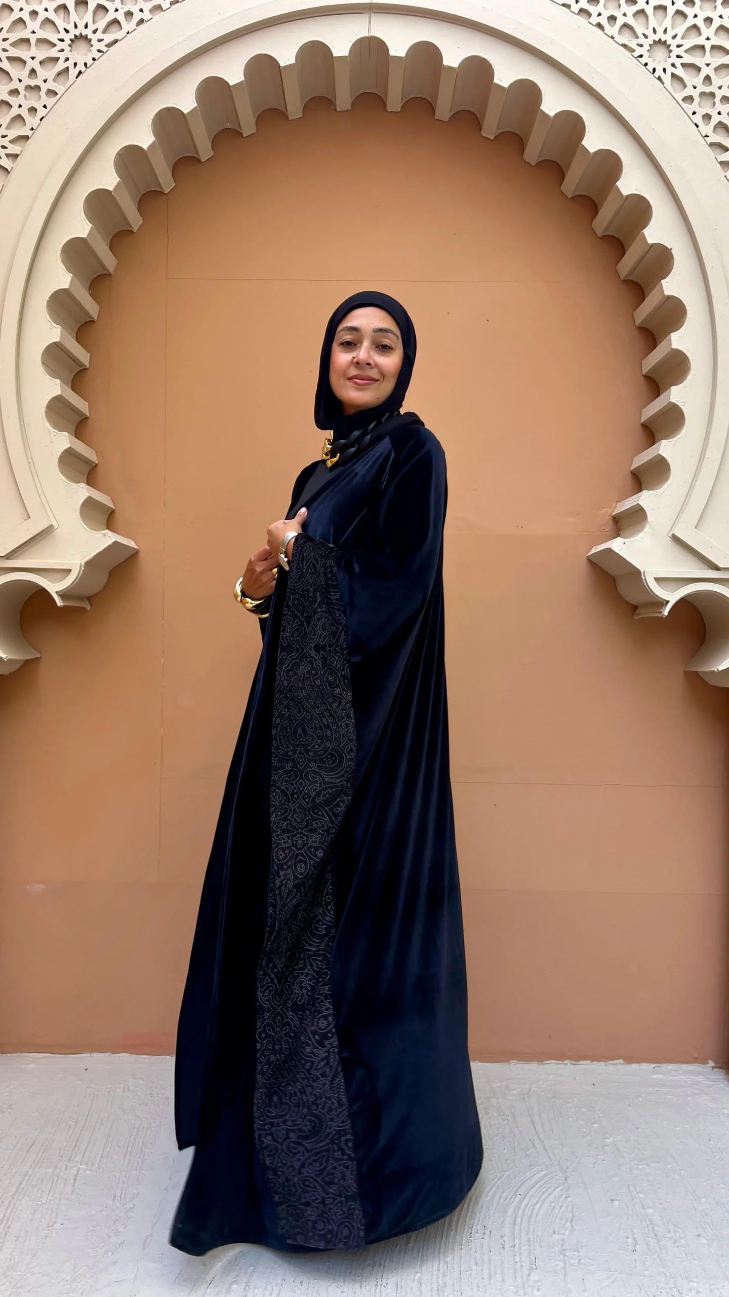 Velvet Flowy Butterfly Abaya
