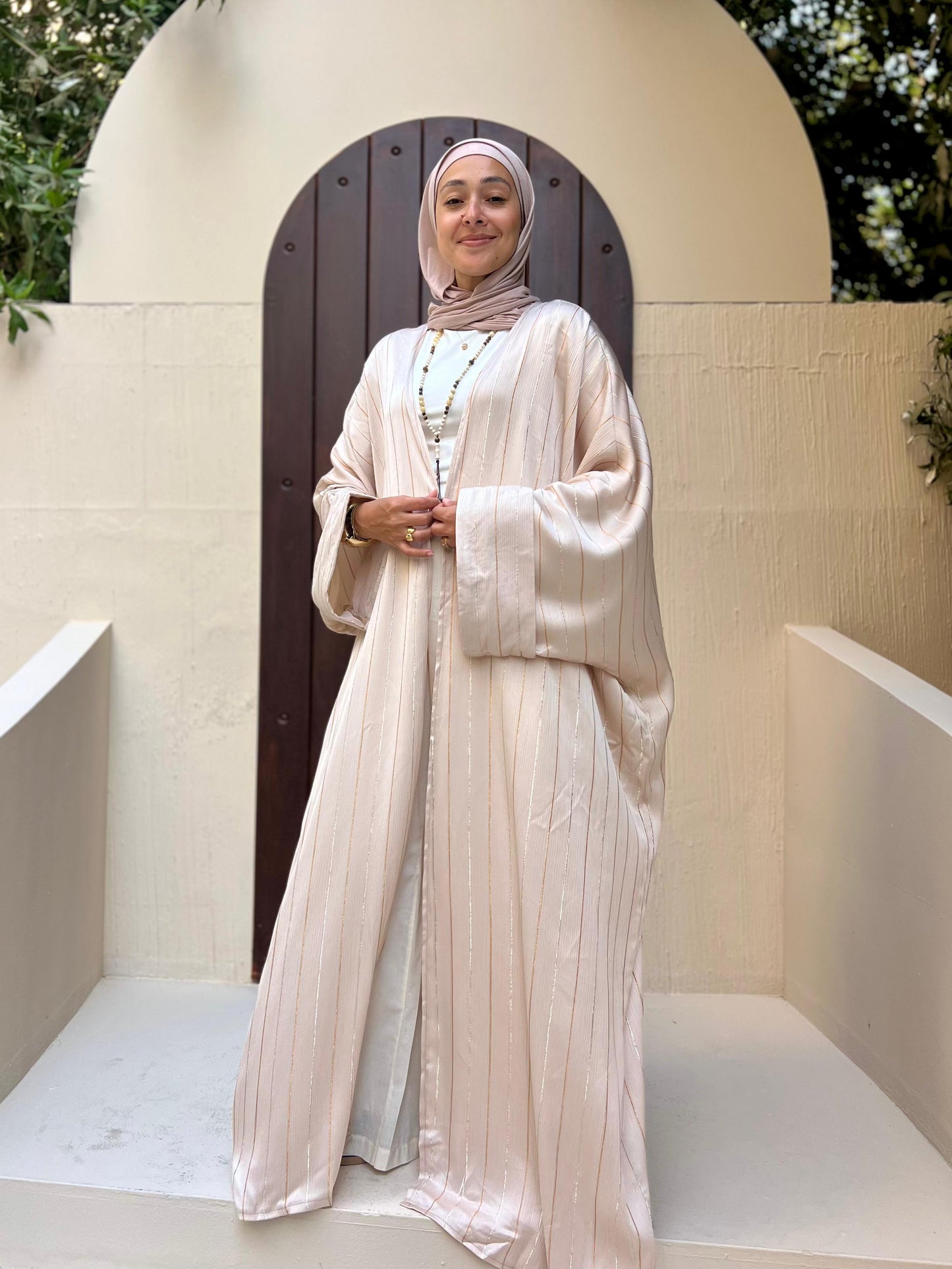 Oxidé stripped Abaya