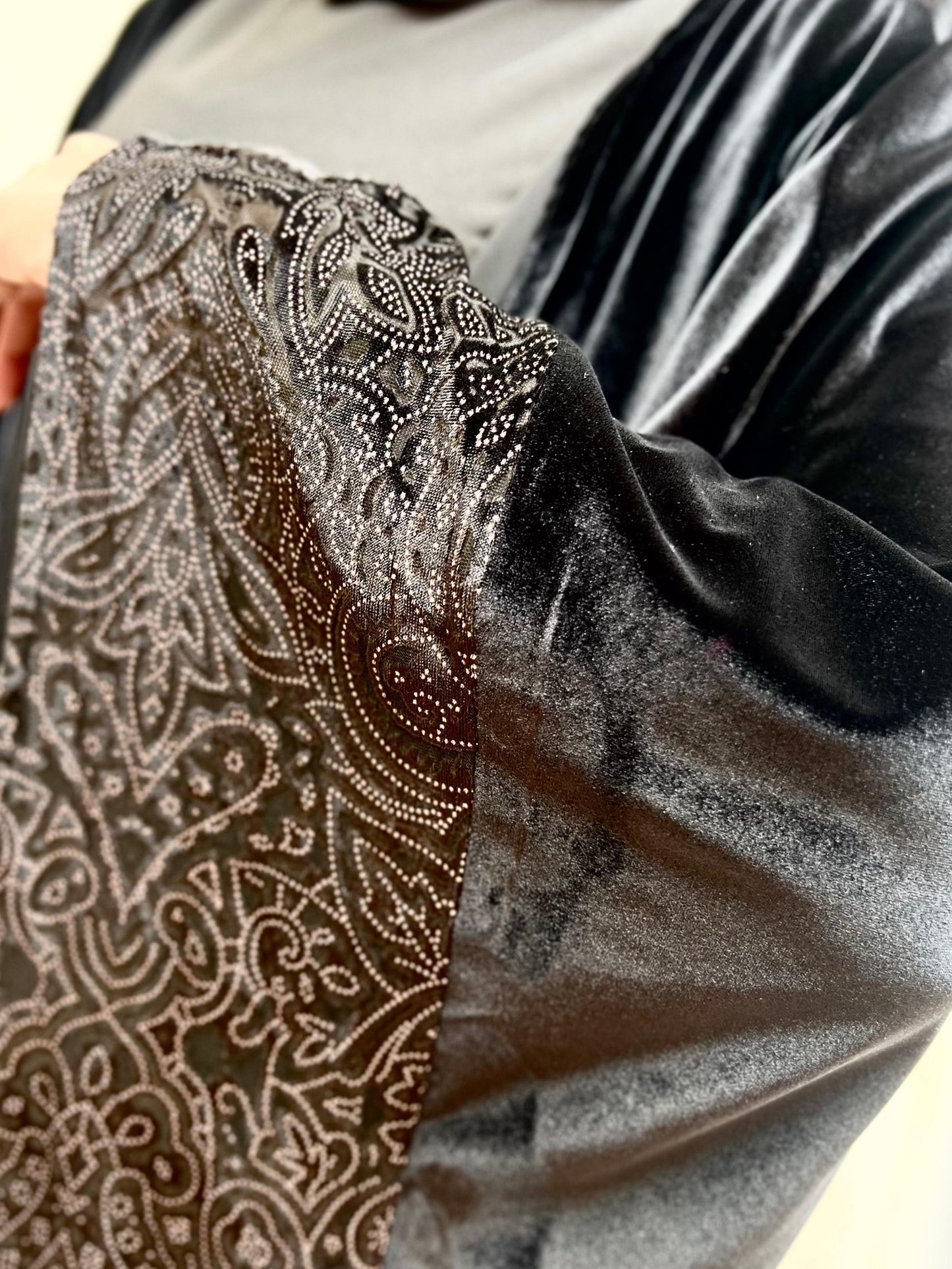 Velvet Flowy Butterfly Abaya