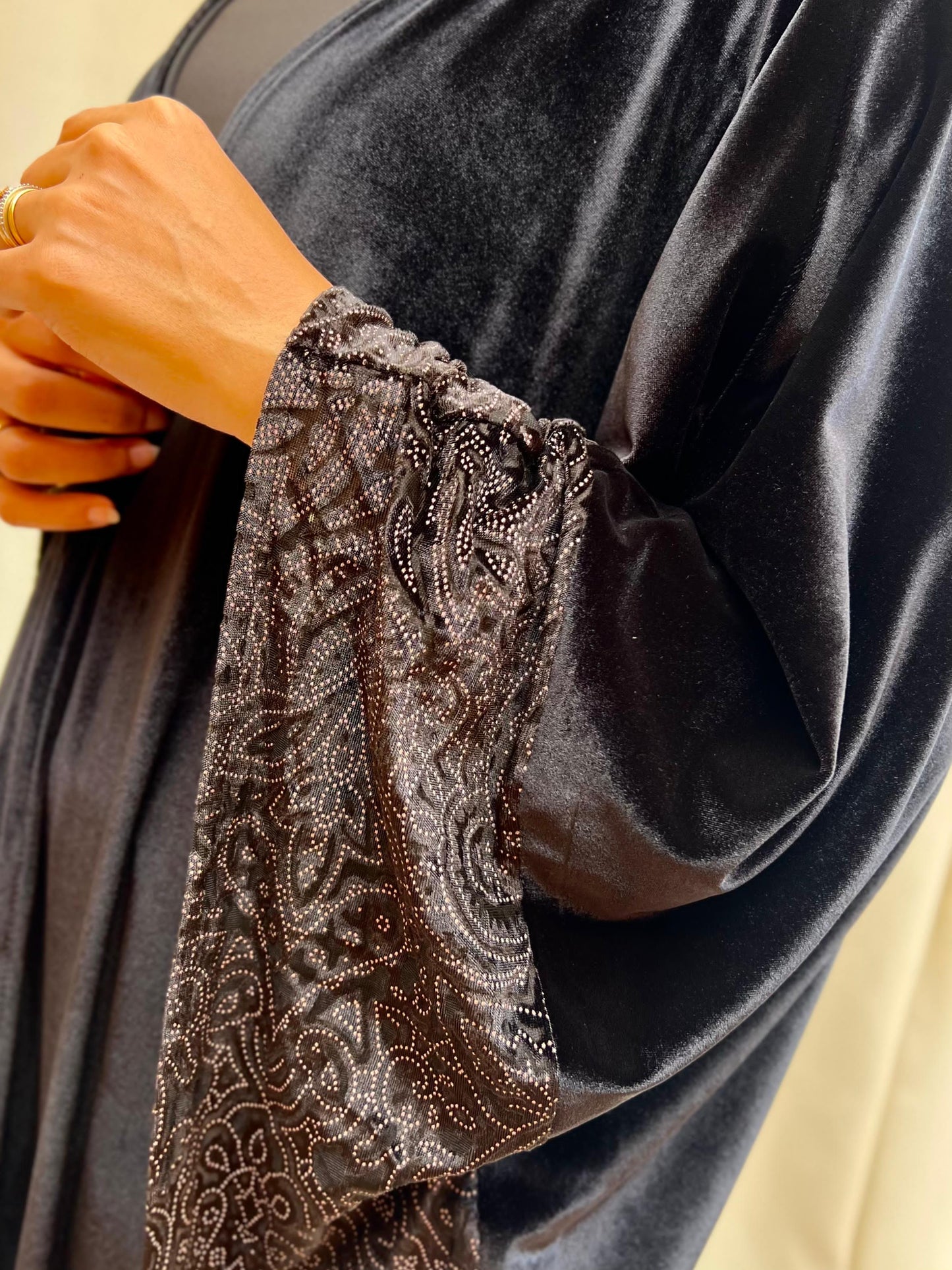 Velvet Flowy Butterfly Abaya