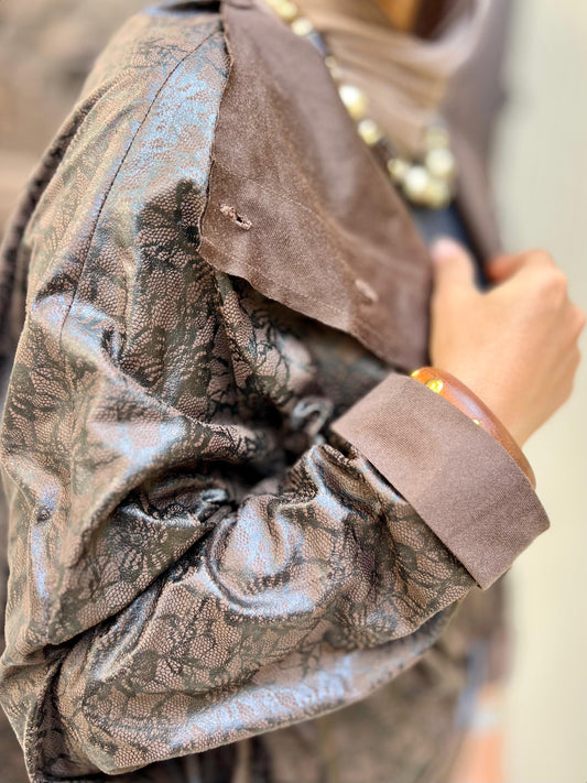 Leather brown cape/ jacket