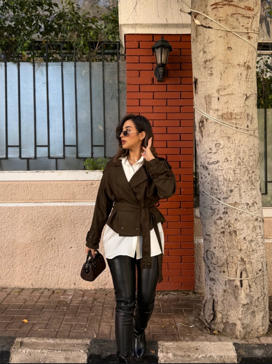 All olive trench jacket